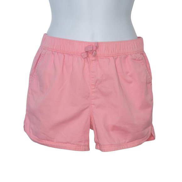 The Children's Place Girl's Denim Shortie Short Solid Pink front flat Size 10 - Picture 1 of 5